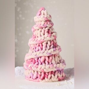 ❤️ Anthropologie Handmade Pink and Purple Knitted Tree NWT
